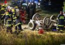 Oö: Zwei Personen nach Unfall unter einem offenen Jeep eingeklemmt