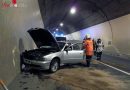Stmk: Pkw prallt im Niklasdorftunnel gegen die Tunnelwand