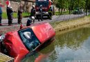 Nö: Fahrzeug landet in einem Fischteich