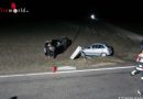 Oö: Zwei Pkw landen nach einem Unfall im Acker