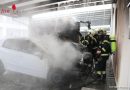 Nö: Pkw unter Carport in Flammen: Nachbarn und Feuerwehr verhindern Wohnhausbrand