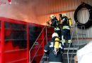 Bgld: Container unter einem Flugdach in Vollbrand