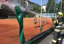 Stmk: Werbebanner am Tennisplatz in Brand geraten