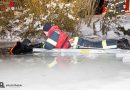 Oö: Zugefrorener Teich ermöglicht Eisrettungsübung