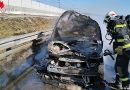 Nö: Fahrzeug auf der Westautobahn komplett ausgebrannt