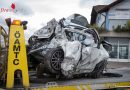 Oö: Auto bei Unfall auf der Autobahn völlig zermalmt