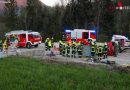 Oö: Lenker nach Unfall bei Baustellenabsicherung in Scharnstein eingeklemmt