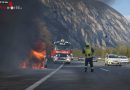 Tirol: Auto- und Böschungsbrand auf der A12 bei Silz