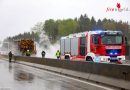 Oö: Brand an Holztransport-Lkw-Anhänger auf A1 bei Sattledt rasch gelöscht