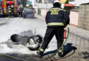 Nö: Vespa nach Verkehrsunfall in Vollbrand