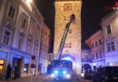 Oö:  Rauchentwicklung aus Welser Wahrzeichen (Ledererturm)