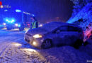 Oö: Pkw-Kollision bei Schneetreiben in Schwertberg