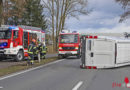 Oö: Sturmböe weht Transportergespann von der Fahrbahn