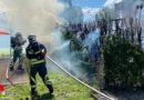 D: Heckenbrand durch Abflämmarbeiten in Bocholt
