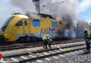 D: Brennende Reparatur-Lokomotive ohne Lokführer unterwegs