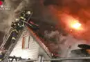 Nö: Baucontainerbrand greift bei Atzenbrugg auf Wohnhaus-Dachstuhl über → B3-Alarm