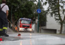 Oö: Welser Feuerwehr entfärbt Gehsteig & Fahrbahn