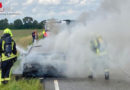 D: Cabriolet in Jevenstedt auf der B77 in Vollbrand