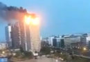 Spanien: Spektakulärer Brand in 21-stöckigem Hochhaus in Madrid → mehrere Stockwerke in Flammen