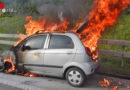 Schweiz: Pkw geht nach Motorproblem auf A1 bei Münchwilen in Flammen auf