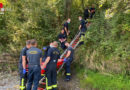 Bayern: Verletzte Person über Schleifkorbtrage via schräge Ebene gerettet