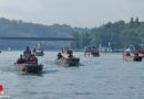 Oö / Nö: 15 Feuerwehrboote trainierten auf der Donau rund um den Hafen Wallsee