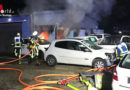 D: Brennender Büro-Container im Bochumer Industriegebiet