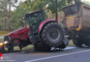 D: Traktor mit Anhänger gegen Leitplanke → Vorderachsen-Verlust