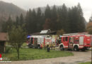 Tirol: Brennende Holzwand in Gebäude in Kirchdorf