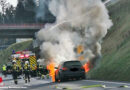 D: Erst Leistungsverlust, dann Feuer → Autobrand auf der neuen B 50 bei Longkamp