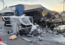 Bgld: Heftiger Unfall mit drei Lkw samt Gefahrguteinsatz auf der A4 bei Gols