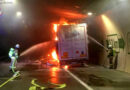 Sbg: Brand eines mit Desinfektionsmittel beladenen Lkw-Anhängers auf der A 10 im Tauerntunnel