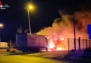 D: Lkw-Brand mit Schwerverletztem auf Rastanlage der BAB 4 bei Waltershausen