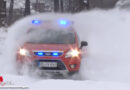 D: Extrem-Schnee-Fahrertraining mit Drehleiter, Tanker, Pkw und Co bei der Feuerwehr Dresden