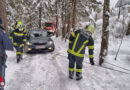 Oö: Winterbedingte Autobergung in Gaflenz