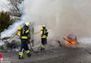 D: Kleinlaster brennt nahe dem Autobahnkreuz Wuppertal Nord