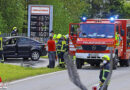 Bayern: Brennendes Auto fährt auf Treibstoff-Einfüllschächte der Weißbacher Tankstelle