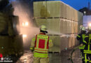 D: Brennende Paletten mit Verpackungsmaterial in Gladbeck