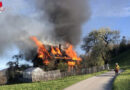 Schweiz: Holzhaus in Neu St. Johann in Vollbrand