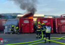 Oö: Container mit Werkstattabfällen geriet in Steyr in Brand