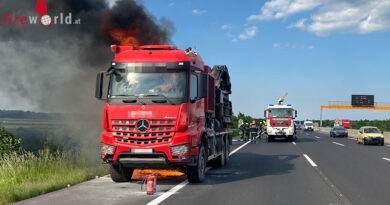 Lkw-Brand auf der Südautobahn