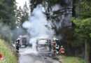 Schweiz: Autobrand in Poschiavo (Mann erleidet Verbrennungen) und Motorradbrand in Grüsch