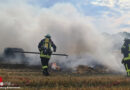 D:  60 Feuerwehrleute löschten Feuer auf Getreidefeld in Bovenau