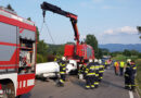 Stmk: Pkw-Dachlandung auf der B 69 in Eibiswald