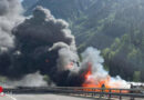 Schweiz: Fahrzeugauflieger in Vollbrand → Gotthard-Straßentunnel gesperrt