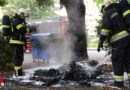 Oö: Neuerlicher Brand eines mobilen Toilettenkabine in einem Park in Wels