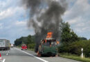 D: Wohnmobil auf A 1 zwischen Bockel und Stuckenborstel in Flammen