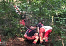 D: Verletzten Mountainbiker in Velbert schwer verletzt aus schwierigem Gelände gerettet