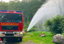 D: Feuerwehr Velbert bewässert Ententeich