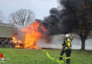 D: Sattelzugmaschine auf der A 3 bei Königswinter in Vollbrand